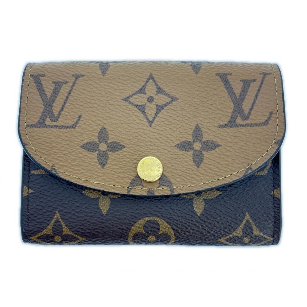 LOUIS VUITTON Portemonnaie Rosalie Monogram Reverse Compact Wallet Leather Brown